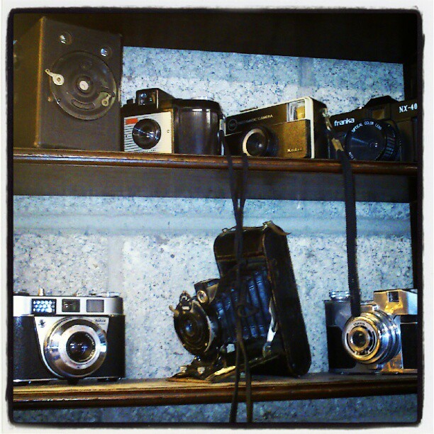 There's something very interesting and beautiful about these old cameras I spotted at a car boot sale.